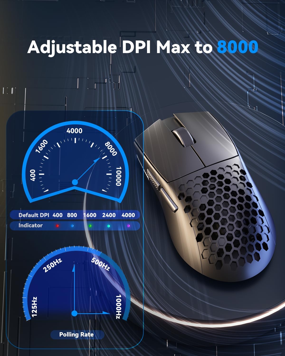 Redragon M725 Honeycomb Shell Inalambrico Gaming Mouse 49g 10000 DPI
