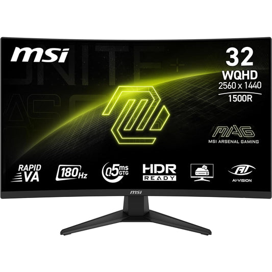 MSI MAG 32CQF E18 32'' 2560 x 1440 Curvo 1500R VA 180Hz FreeSync HDR 1ms