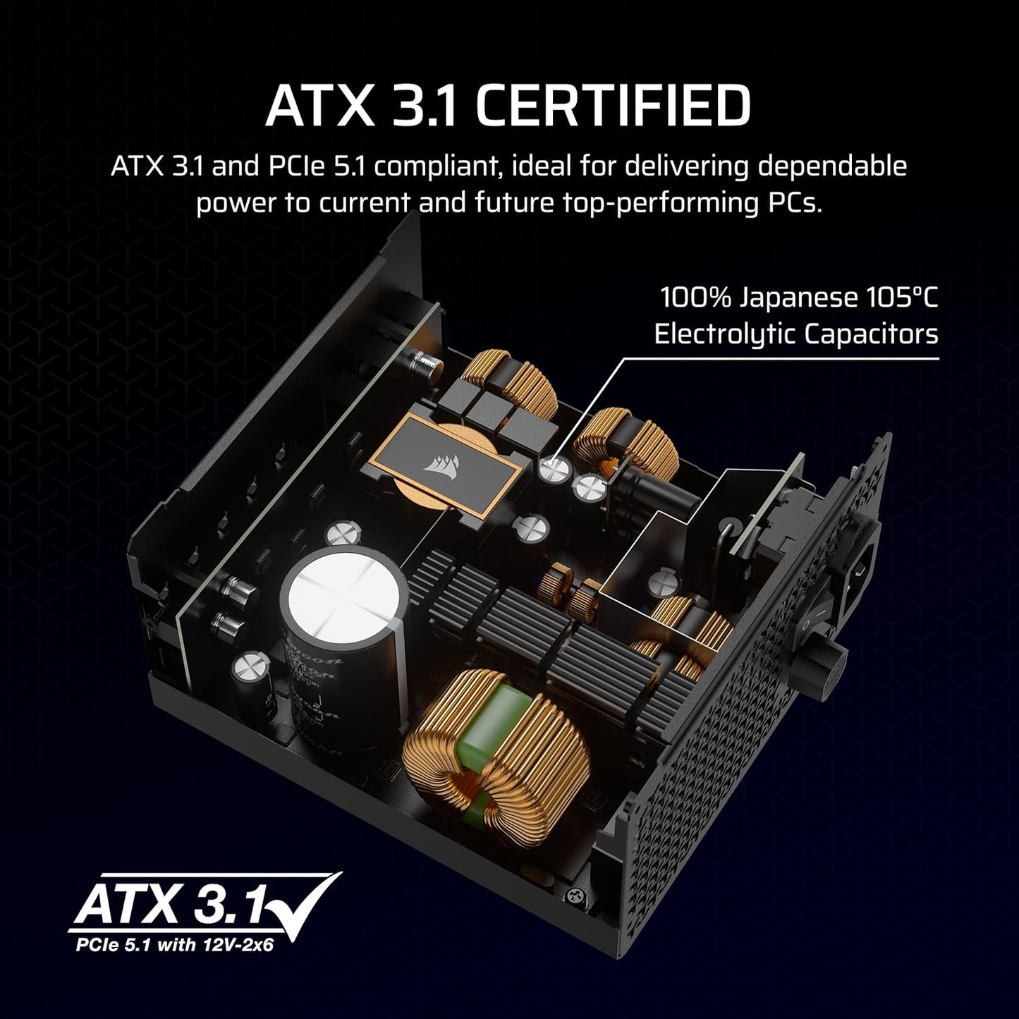 CORSAIR RM850x 2025 POWERSUPPLY 850W MODULAR 80 GOLD PLUS