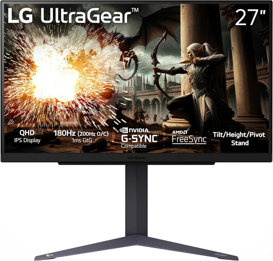 LG 27GS75Q-B Ultragear Gaming Monitor  27'' QHD 1440P HDR10 180Hz 1ms IPS