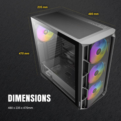 ANTEC AX1000-ARGB Negro Mid-Tower Gaming Case ATX