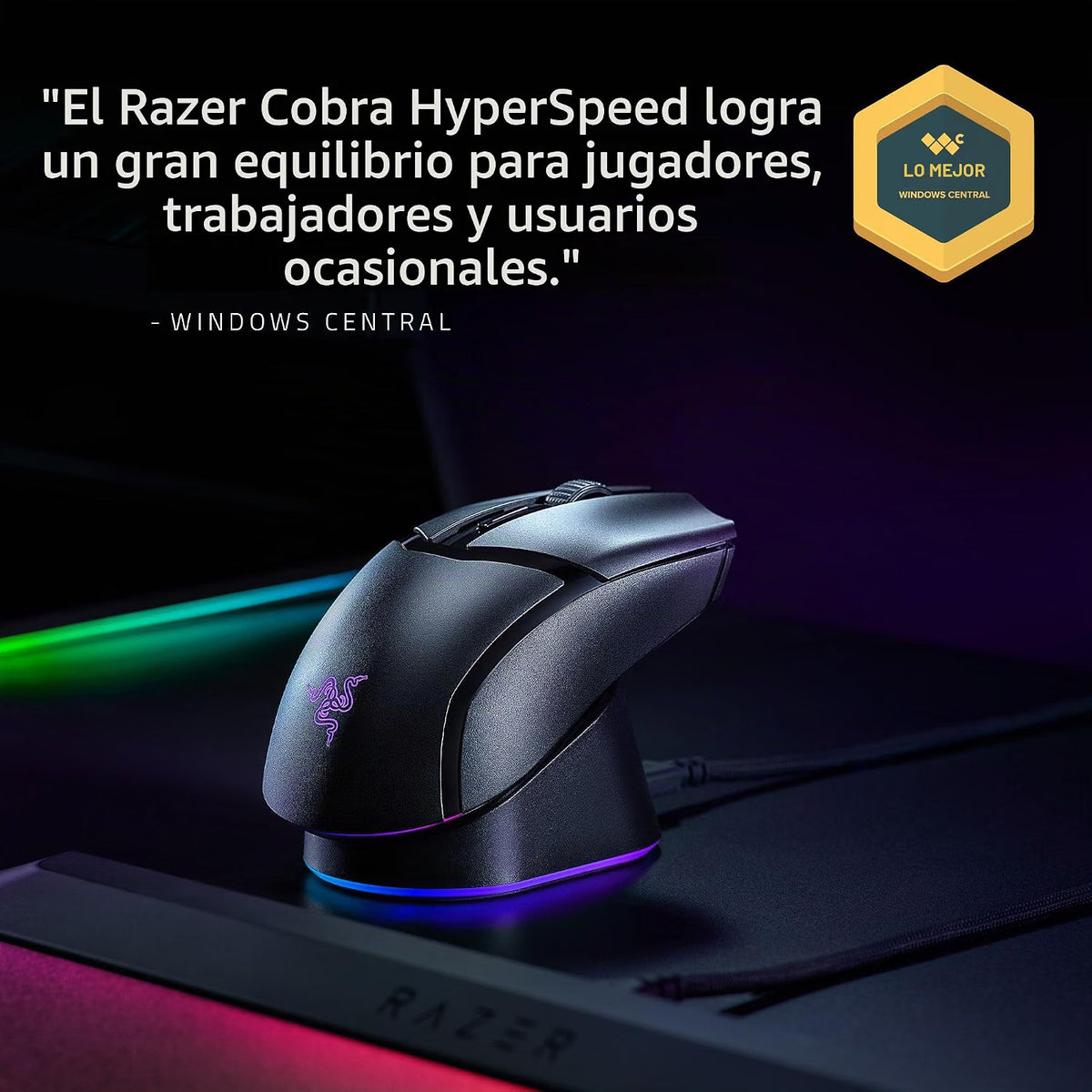 Razer Cobra Hyperspeed Inalambrico 26K DPI Negro Gaming Mouse