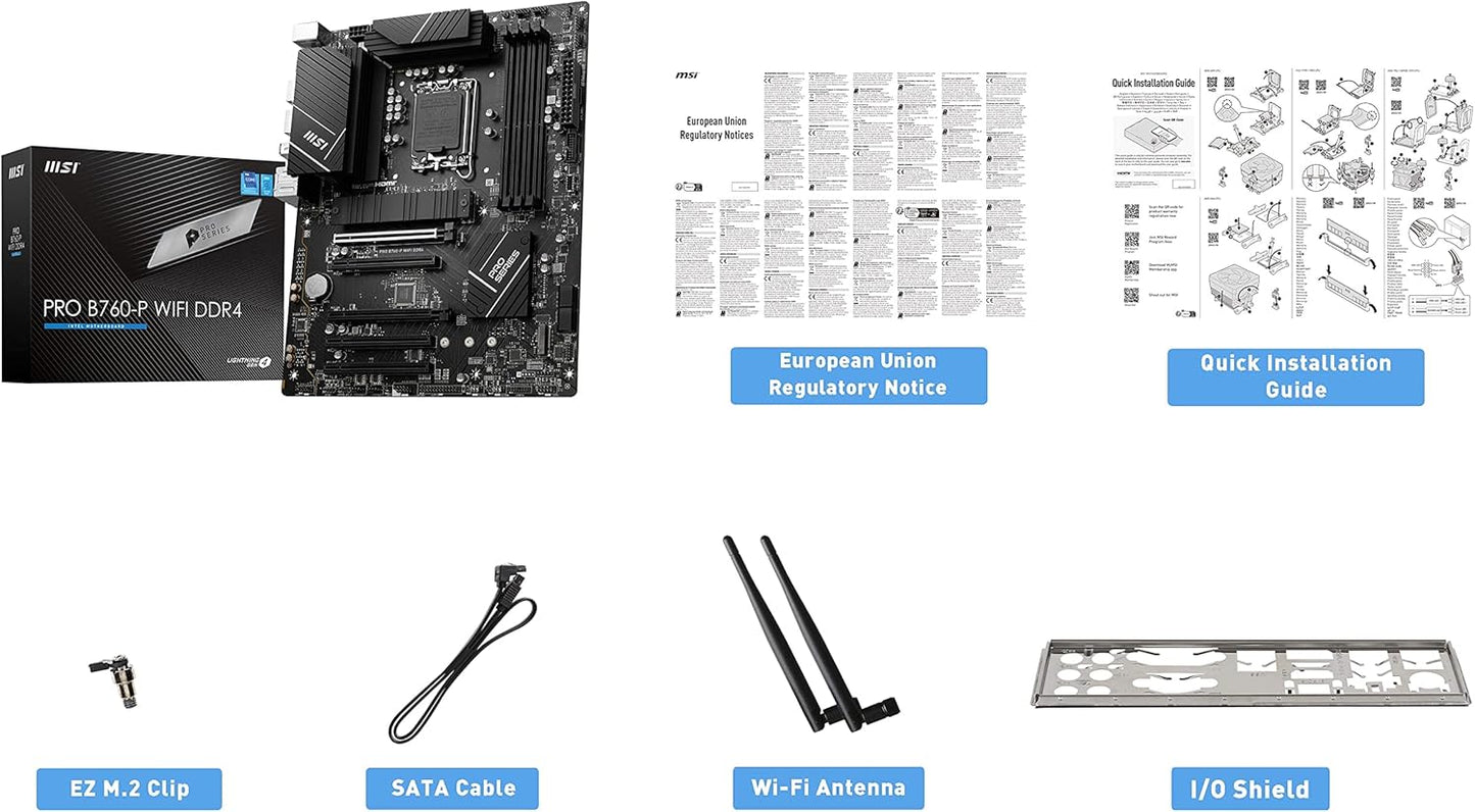 MSI PRO B760-P ProSeries WIFI DDR4 LGA 1700 (Intel 12th, 13th, 14th Gen)