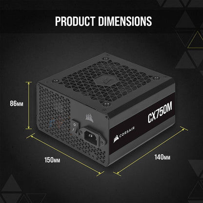 CORSAIR CX750M POWERSUPPLY 750W SEMI-MODULAR 80 BRONZE PLUS
