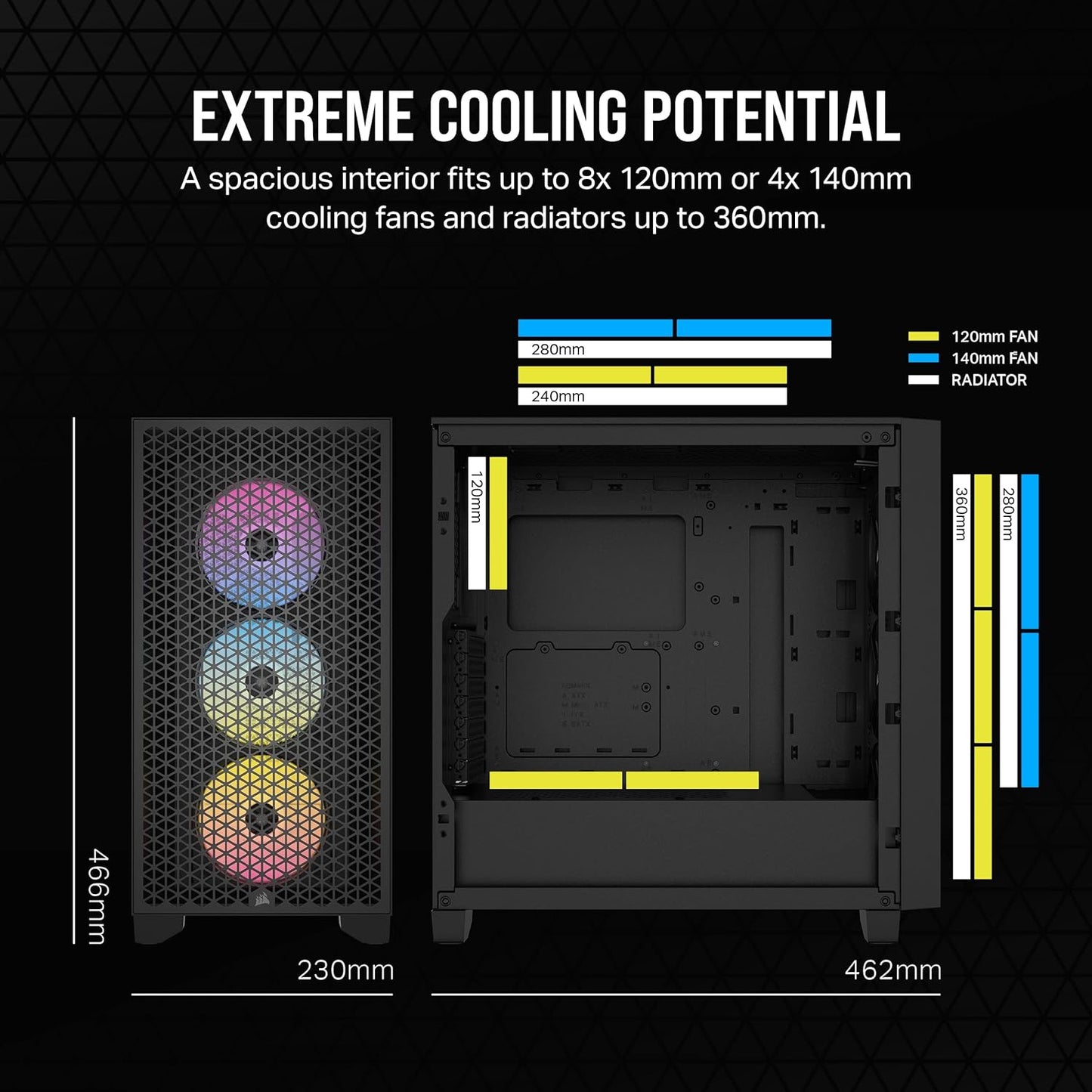 Corsair 3000D RGB Airflow Tempered Glass Mid-Tower ATX PC Case