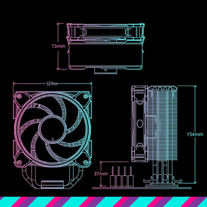 Cooler Master Hyper 212 Halo Black CPU Air Cooler AMD AM4/AM5 y Intel LGA 1700/1200