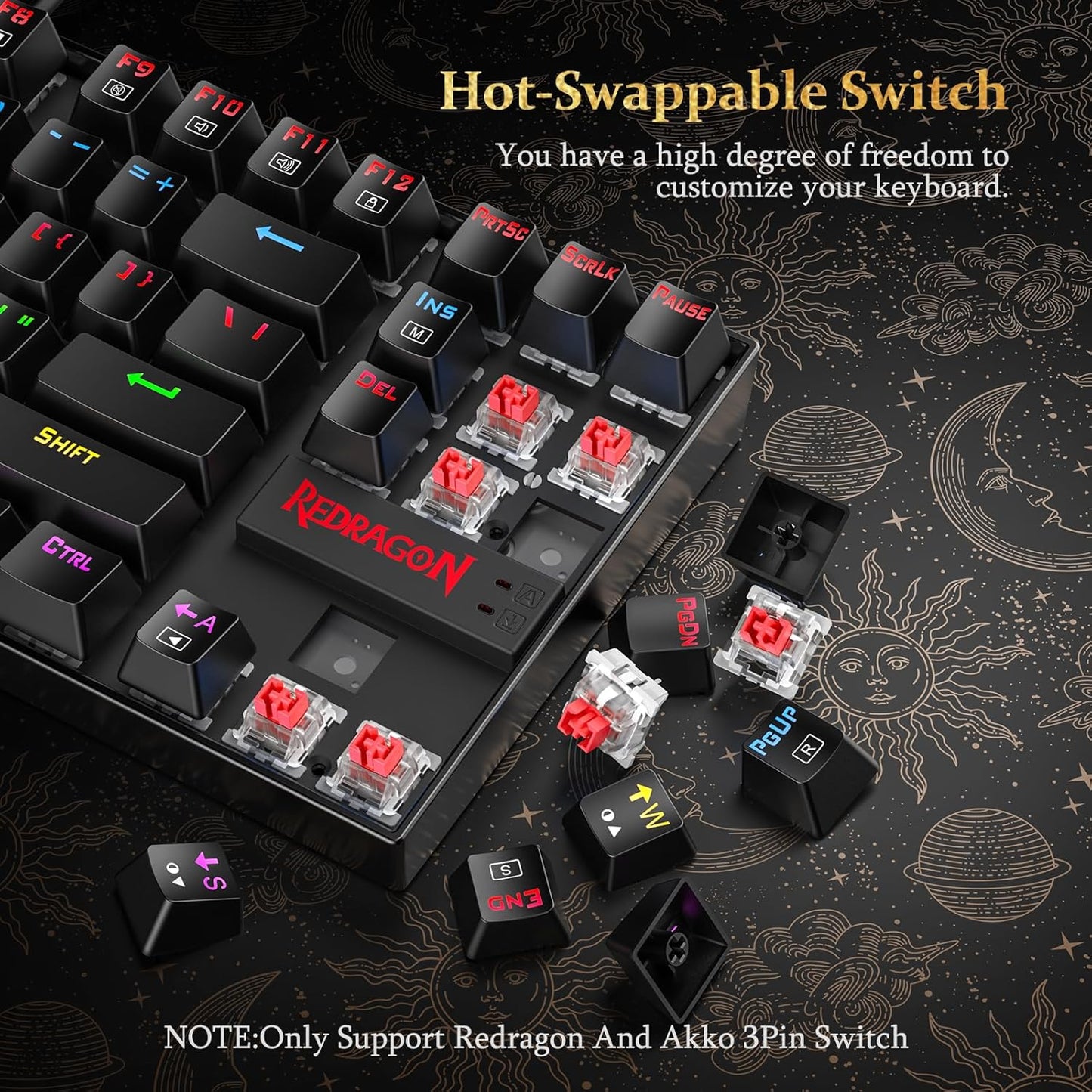 Redragon K552-KR RGB USB-Cable Teclado Mecanico 75% Red Switches