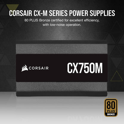 CORSAIR CX750M POWERSUPPLY 750W SEMI-MODULAR 80 BRONZE PLUS