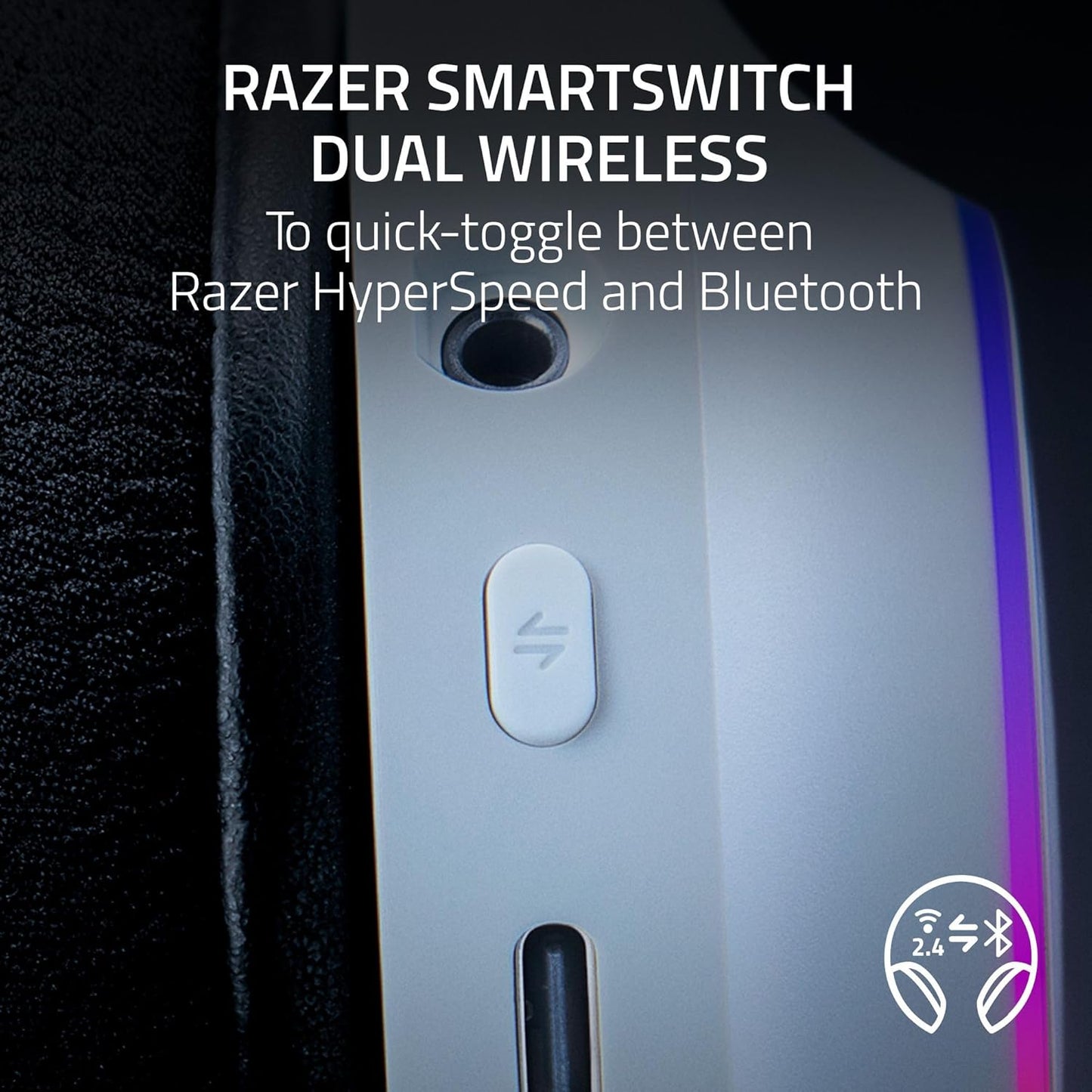 Razer Barracuda X Chroma Inalambrico + Bluetooth (PC, Playstation, Switch, Android, iOS) Blanco