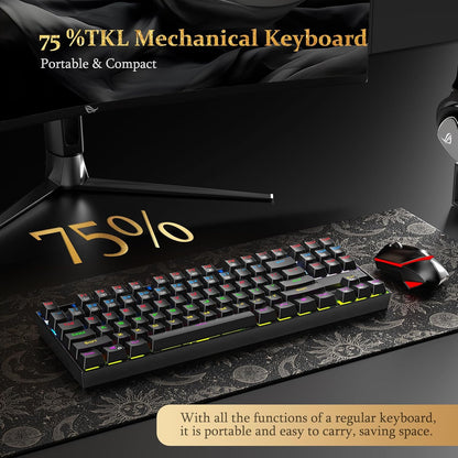 Redragon K552-KR RGB USB-Cable Teclado Mecanico 75% Red Switches