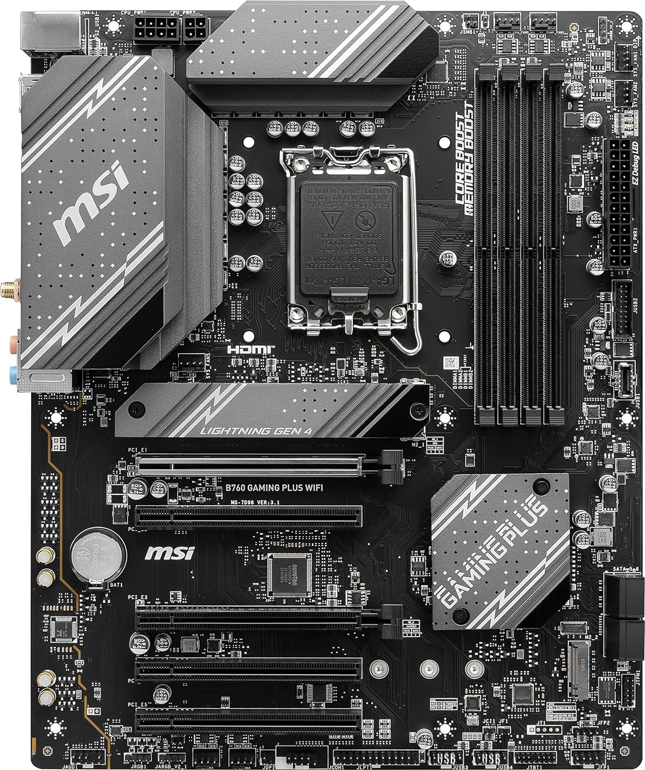 MSI B760 GAMING PLUS WIFI DDR5 LGA 1700 (Intel 12th, 13th, 14th Gen)