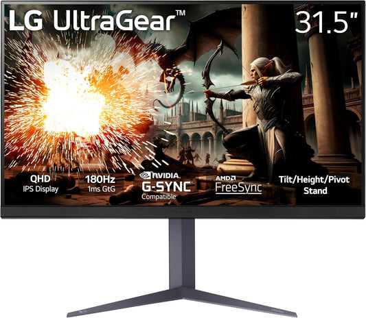 LG 32GS75Q-B Ultragear Gaming Monitor  32'' QHD 1440P HDR400 180Hz 1ms IPS