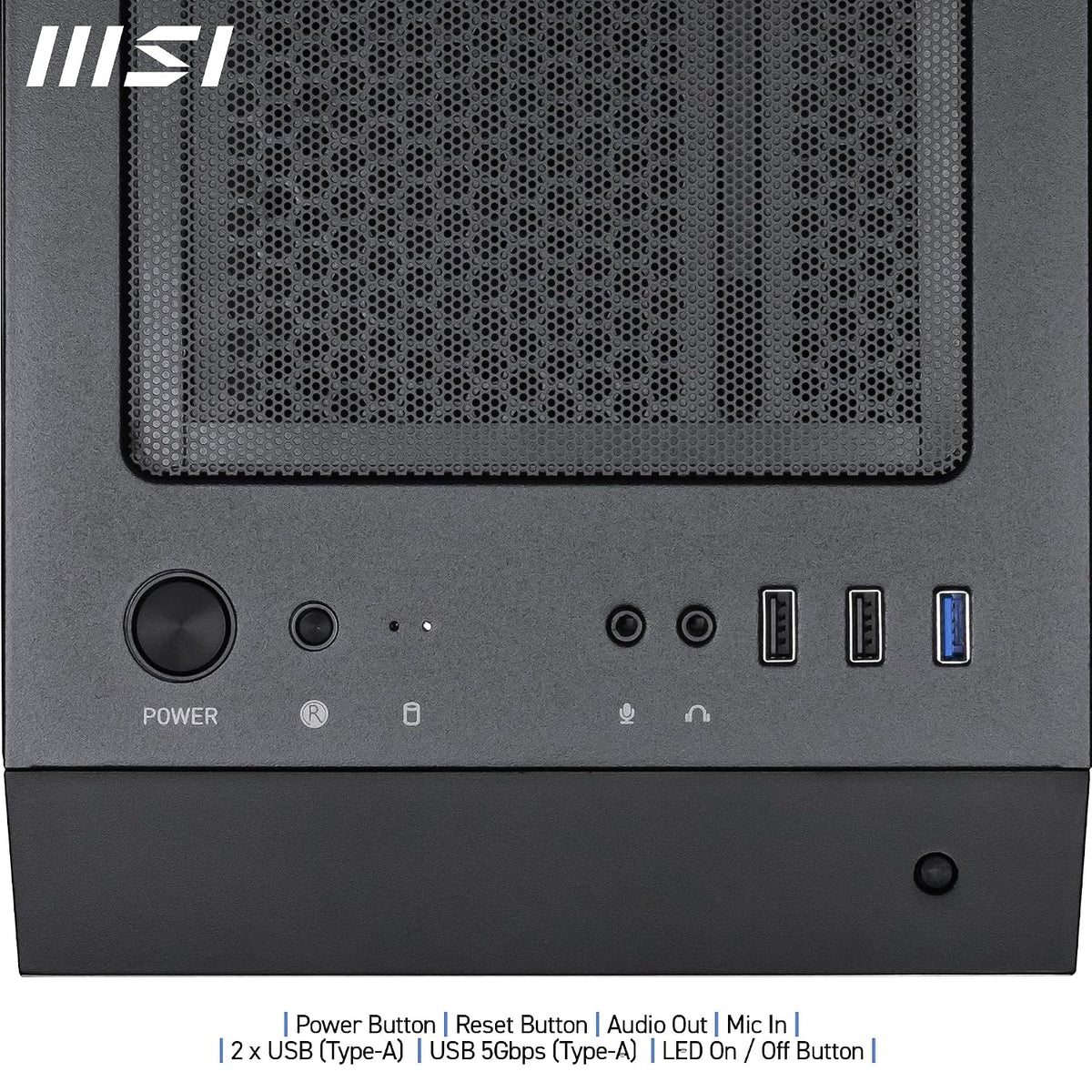 MSI MAG PANO M050A Black Mini-Tower Gaming Case Micro-ATX