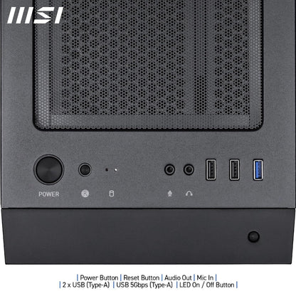 MSI MAG PANO M050A Black Mini-Tower Gaming Case Micro-ATX